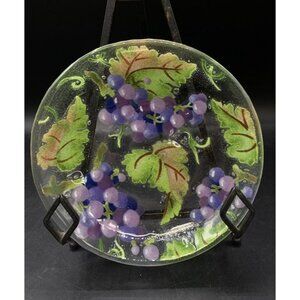 FIREGLASS 1998 Fruit Bunch Of Grapes Fused Glass 7 3/4” Plate # 7